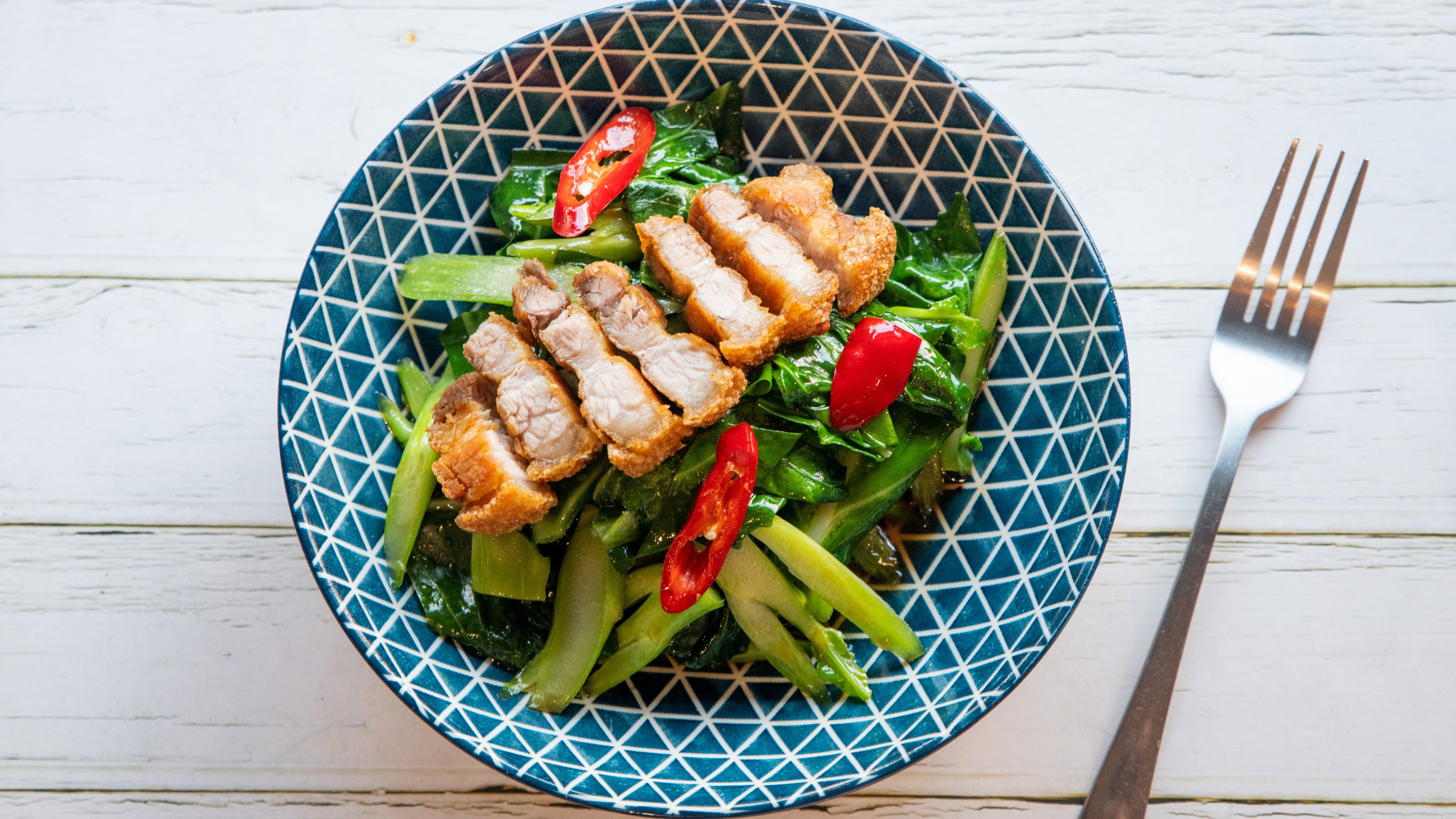Chinese Broccoli with Crispy Pork