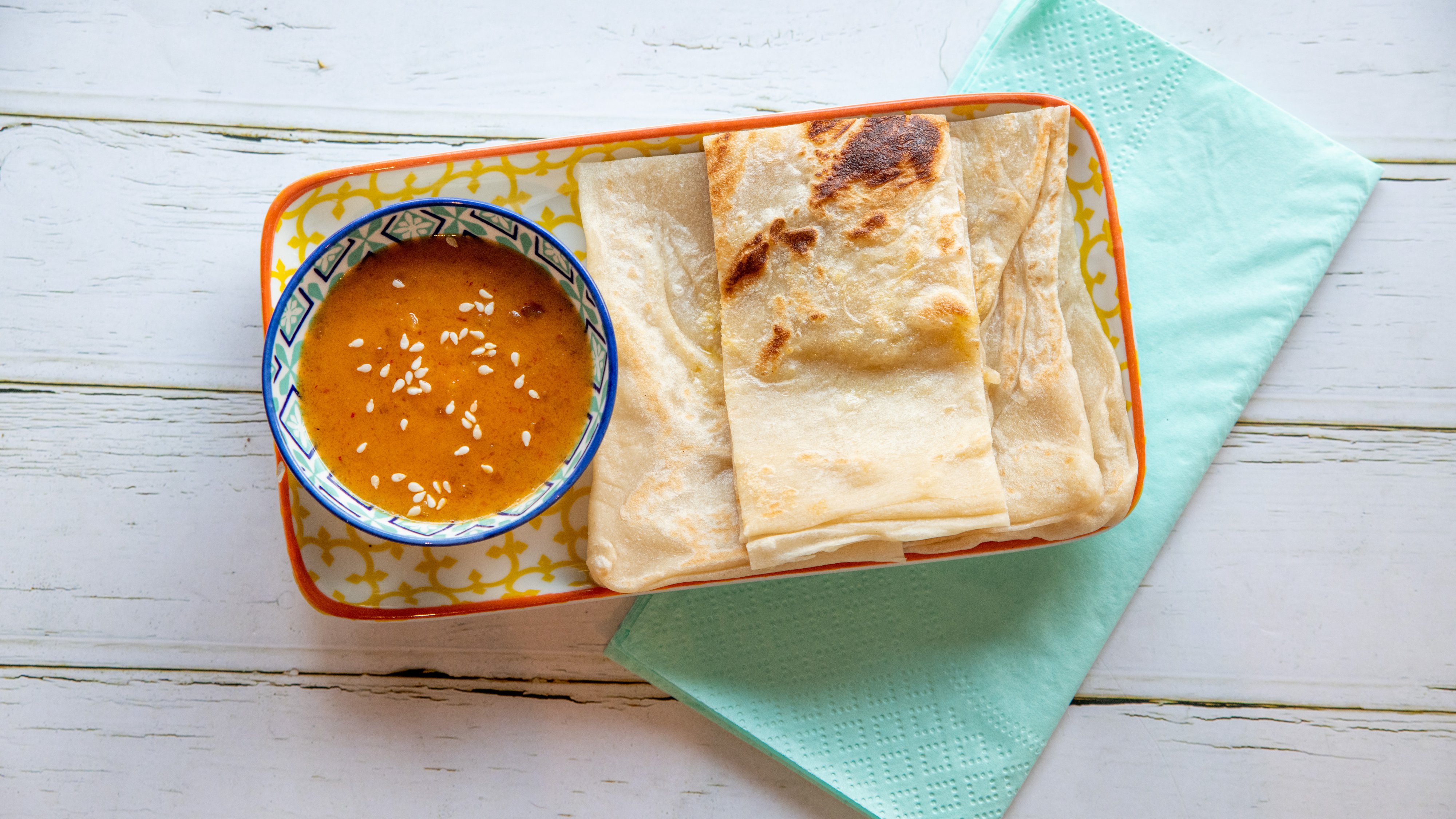 Roti Plus Satay Sauce