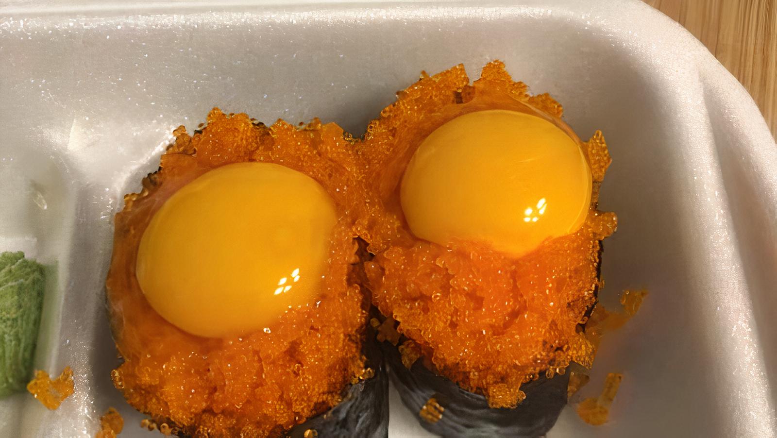 Tobiko Tama Sashimi with Quail Eggs