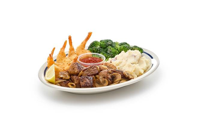 Sirloin Steak Tips and Crispy Shrimp