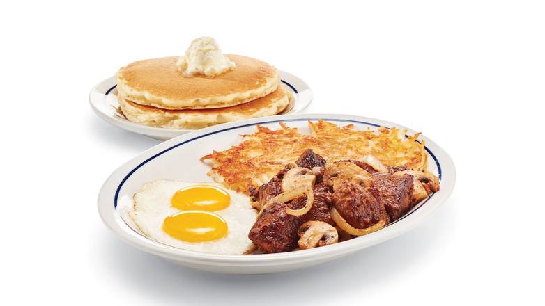 Sirloin Steak Tips and Eggs