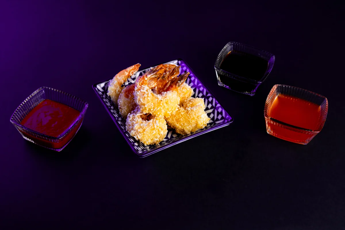 Fried Ebi shrimp with sauce