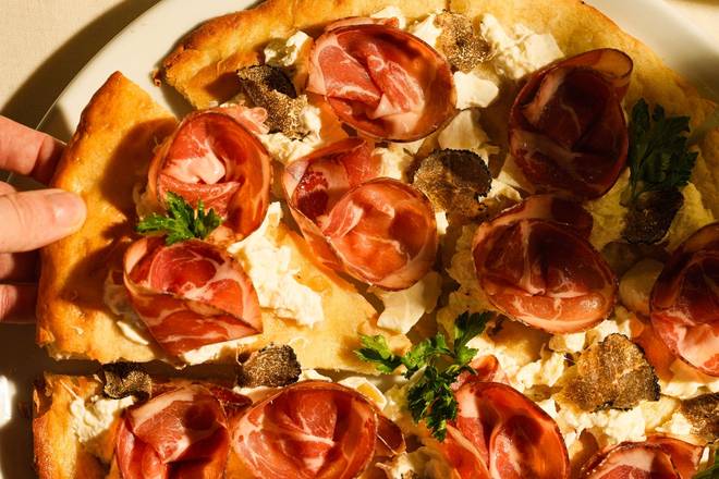 Pizza Burrata, Truffle, Capicollo