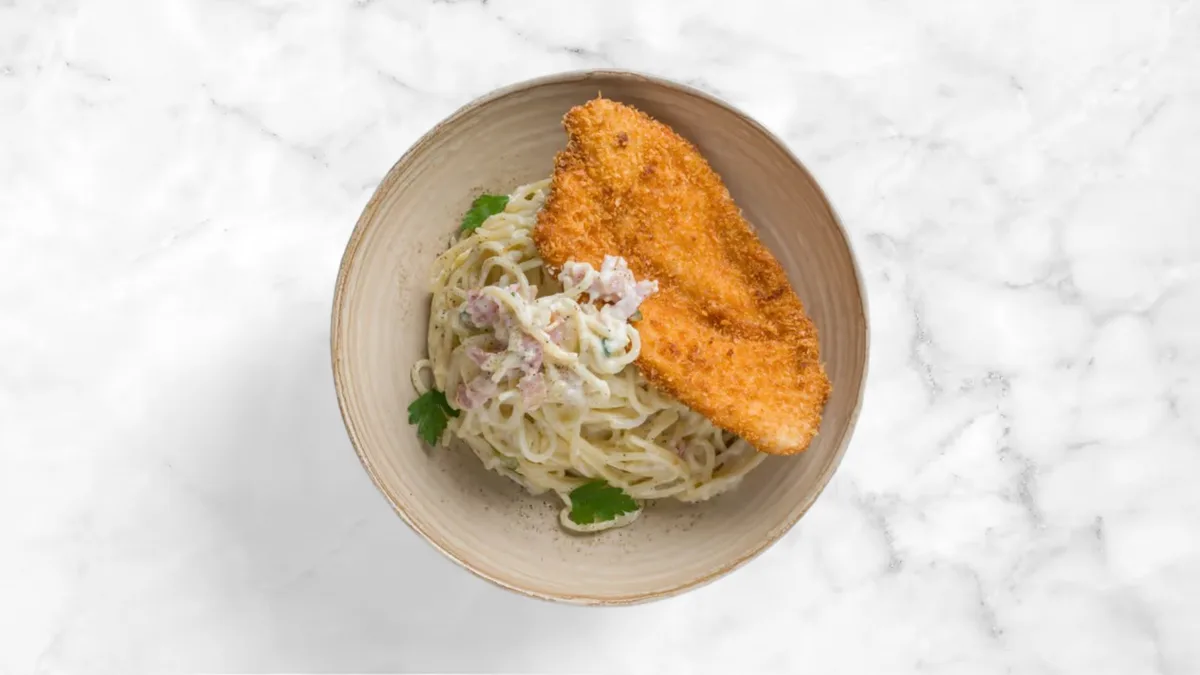 Cukkinis carbonara spagetti
