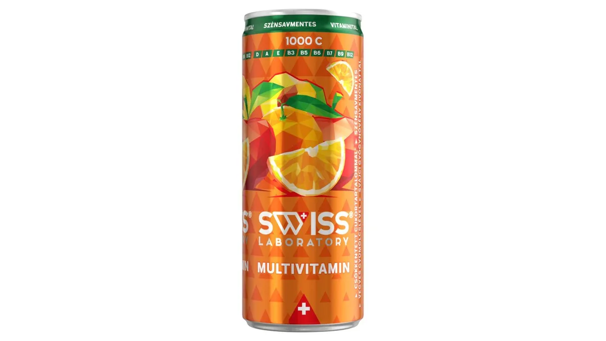 Swiss Laboratory vegyesgyümölcsös szénsav és alkoholmentes ital svájci gyógynövény kivonattal 250 ml