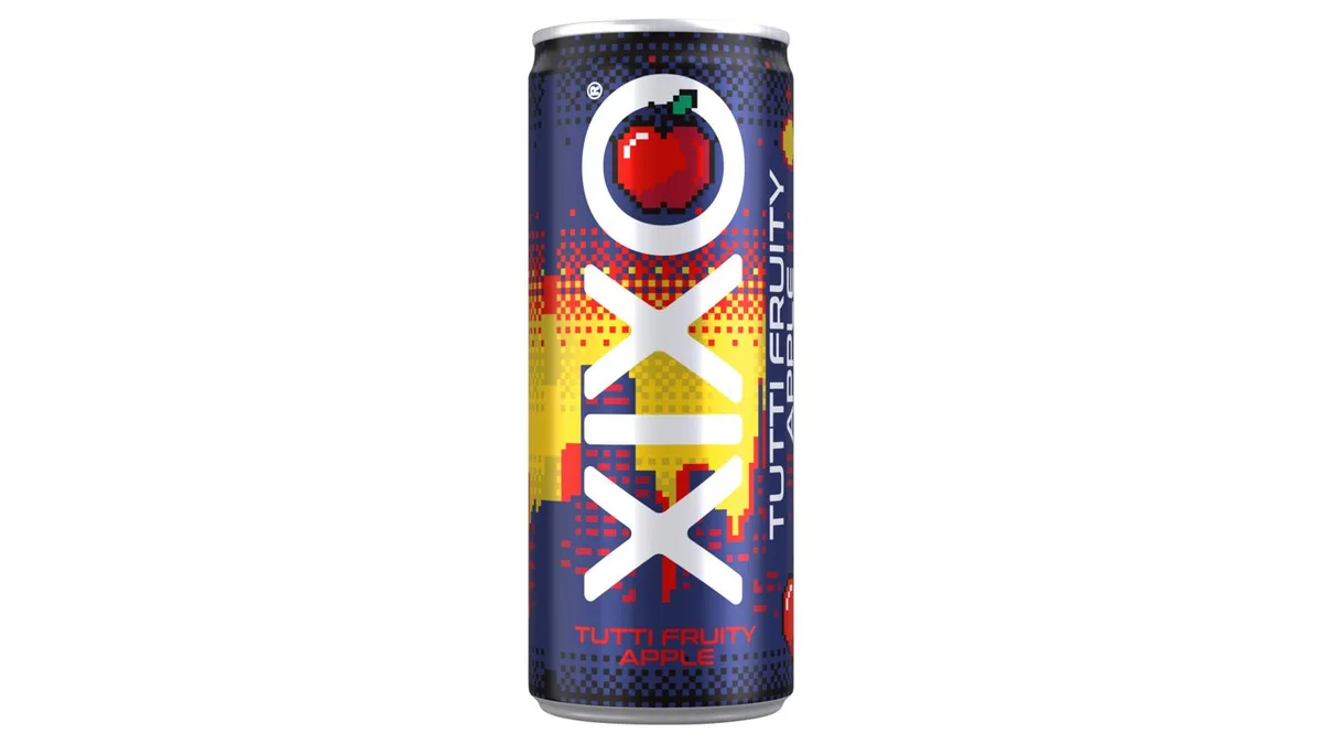 XIXO alma- és tuttifruttiízű, koffeinmentes, vitaminozott, szénsavas üdítőital 250 ml