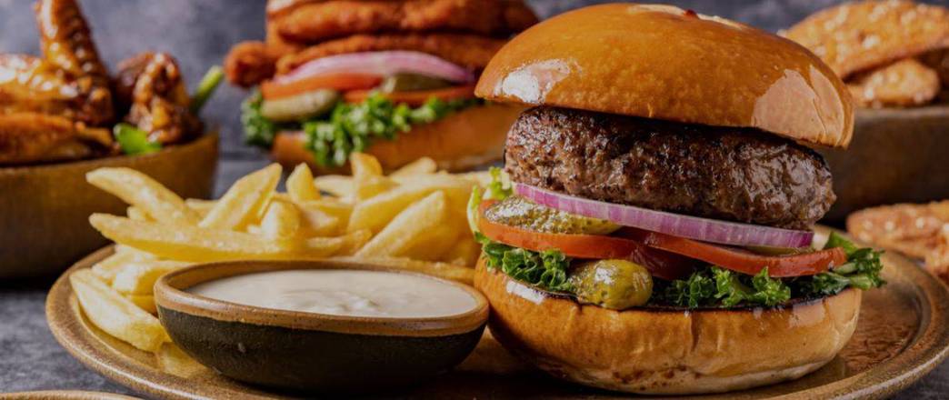 Lamb Burger and Fries