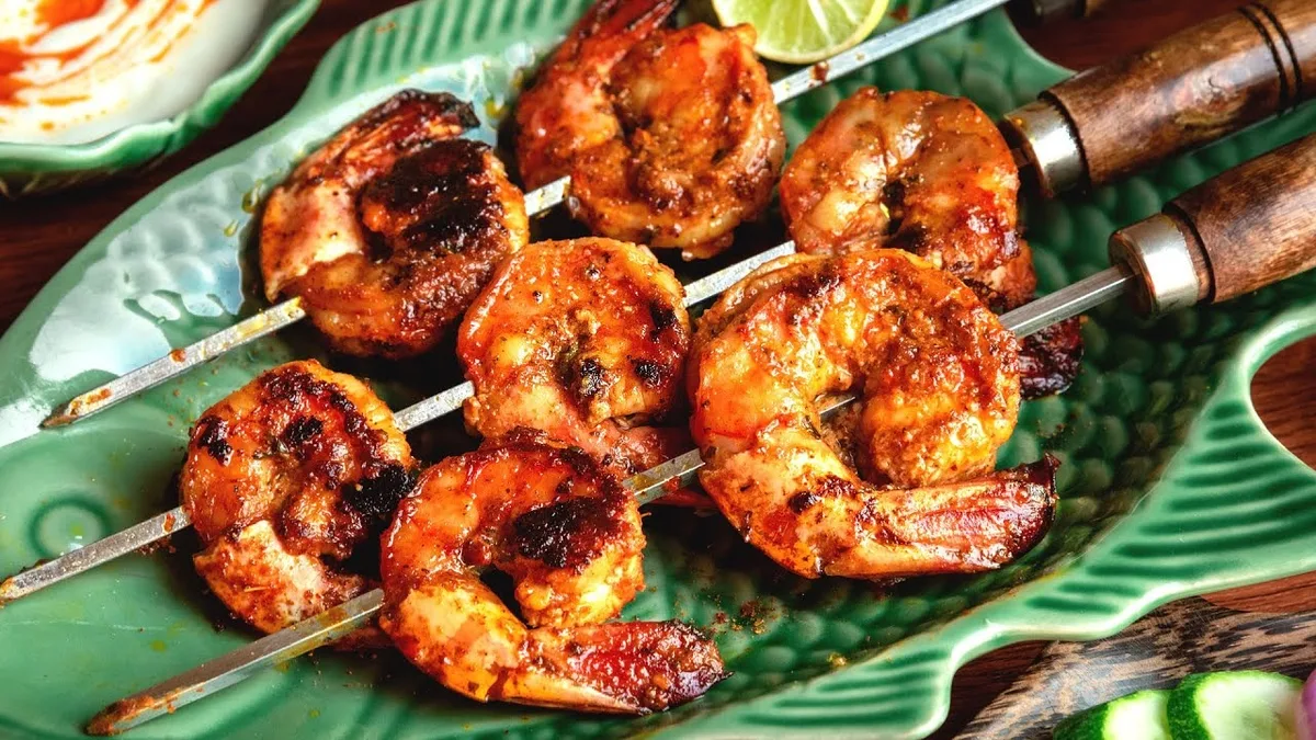 Tandooris grillitud tiigerkrevetid