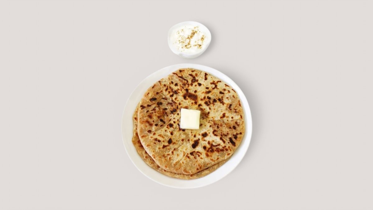 Alu Parantha + Curd/Yogurt