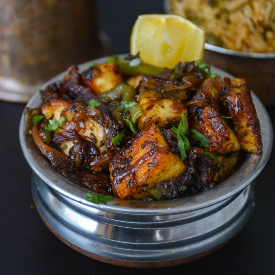 Paneer Pepper Fry / Queso Pimienta Frito