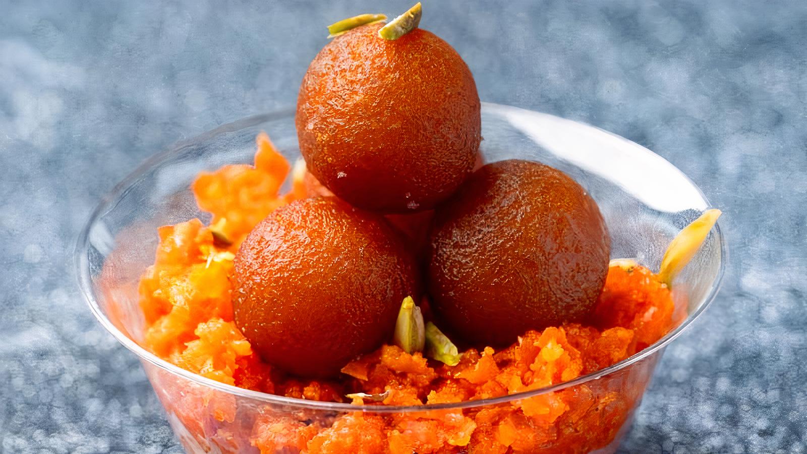 Carrot Halwa with Gulab Jamun