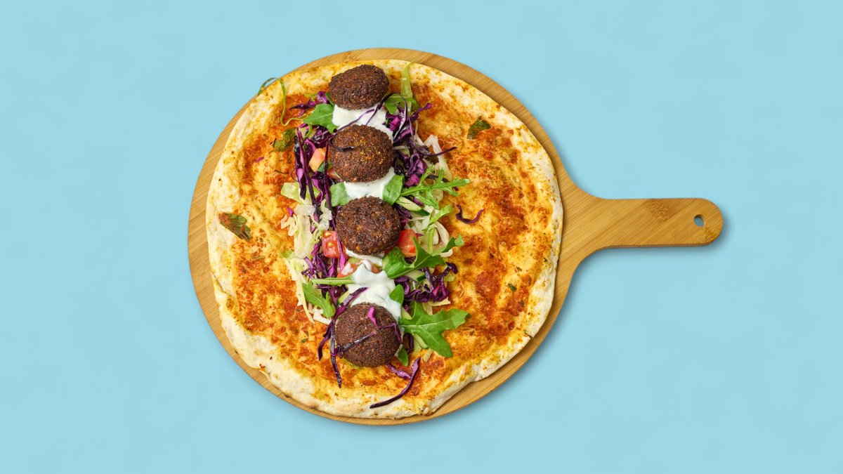 Veganes Lahmacun mit Falafel