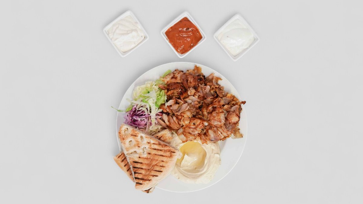 Kebab talíř s chlebem