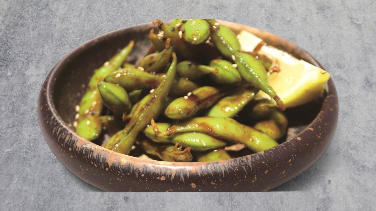 3. Spicy edamamebønner (V)