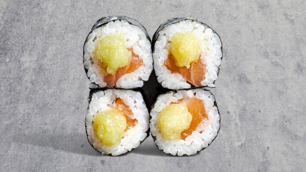 74. Hosomaki laks med hvidløg