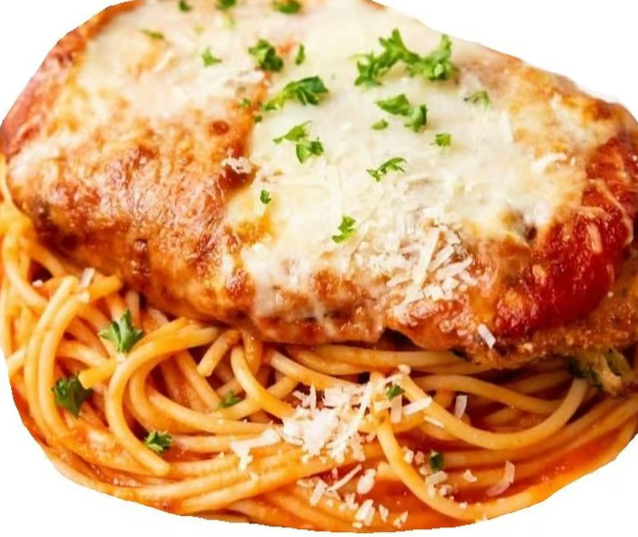 Chicken Parmigiana with Spaghetti