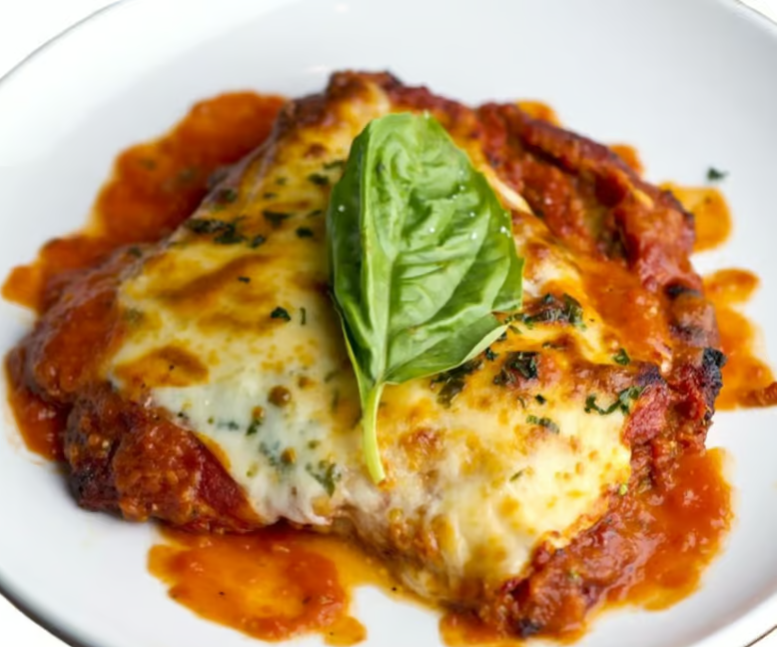 Eggplant Parmigiana with Spaghetti