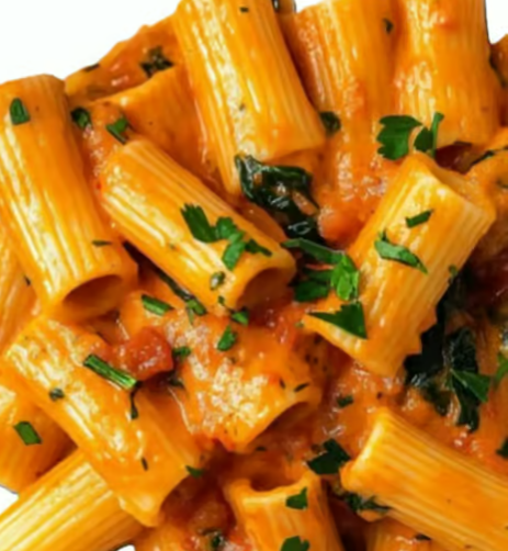 Rigatoni Pasta with Creamy Pink Sauce