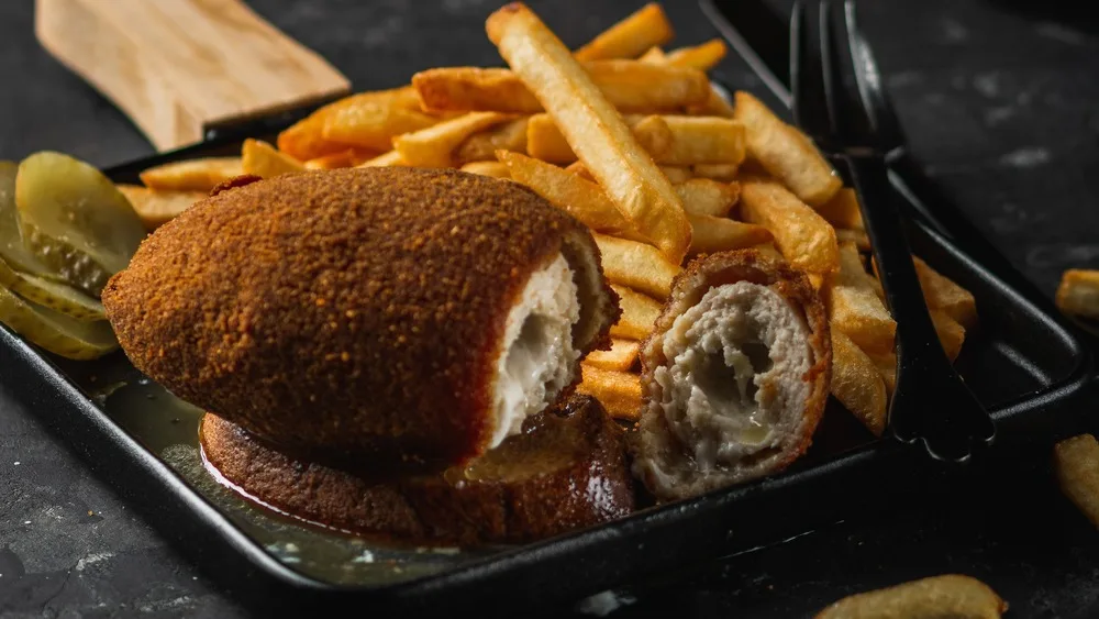 Kiev Cutlet with garnish