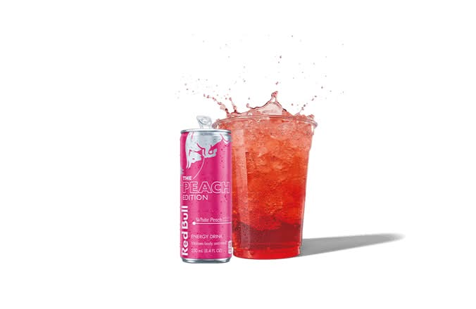 Strawberry Red Daze Red Bull Infusion w/ Red Bull Peach Edition