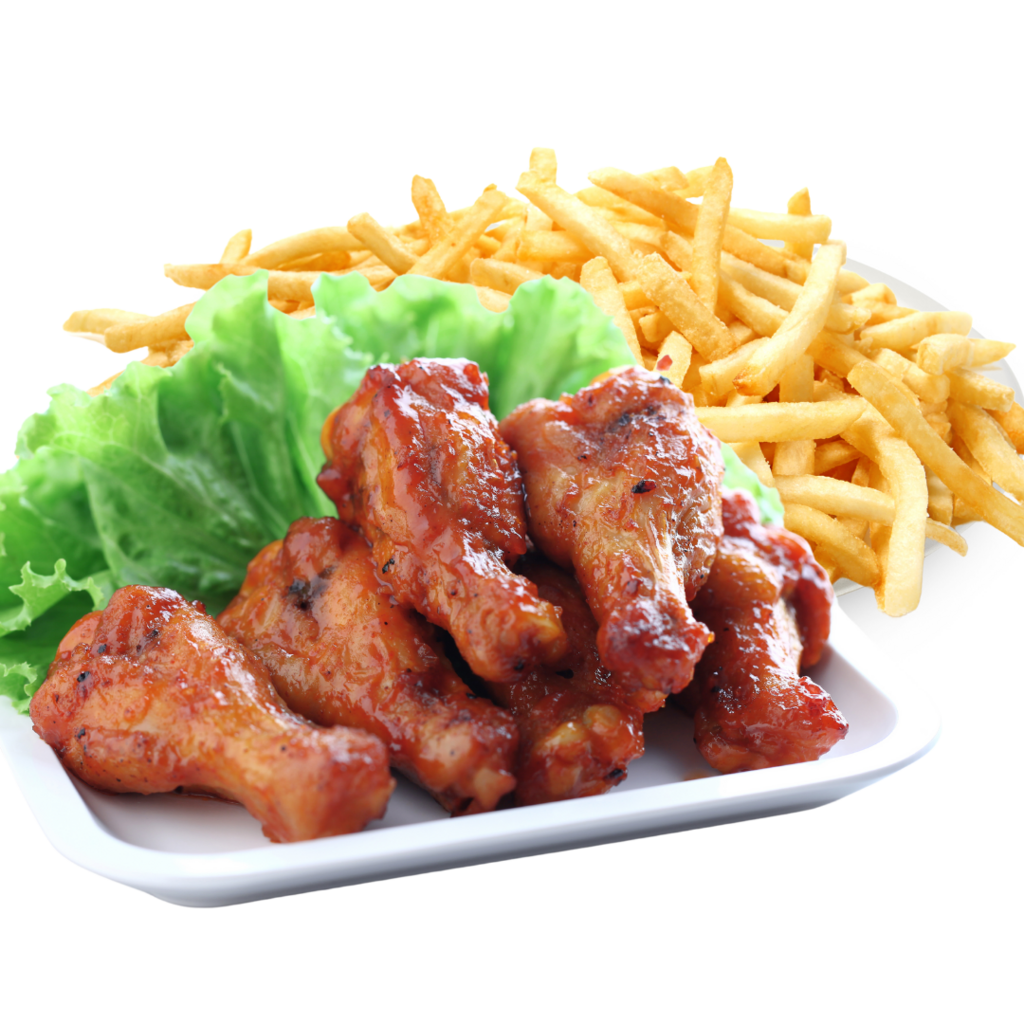 Ailes de poulet avec frites 24mcx / Chicken Wings with Fries 24pcs