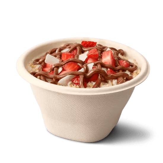 strawberry + nutella and coconut oatmeal