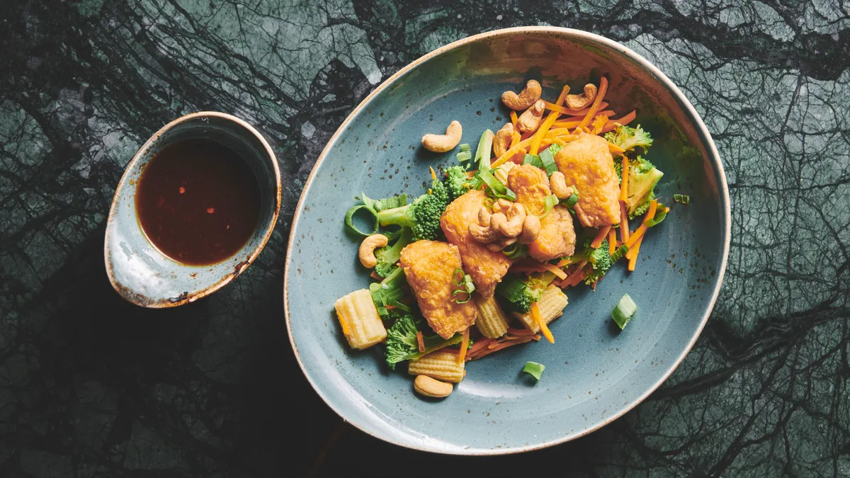 21. Stir fry laks med 3 slags sauce