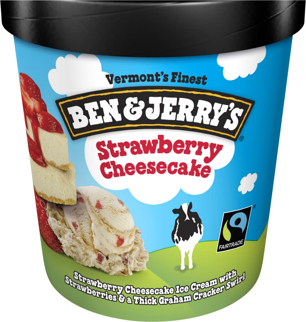 Ben and Jerry's Vermont's Finest Ice Cream, Strawberry Cheesecake (473 ml)