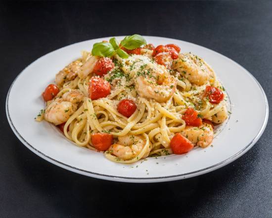 Shrimp Scampi Over Pasta