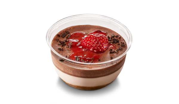 Desert cup ciocolată și căpșuni