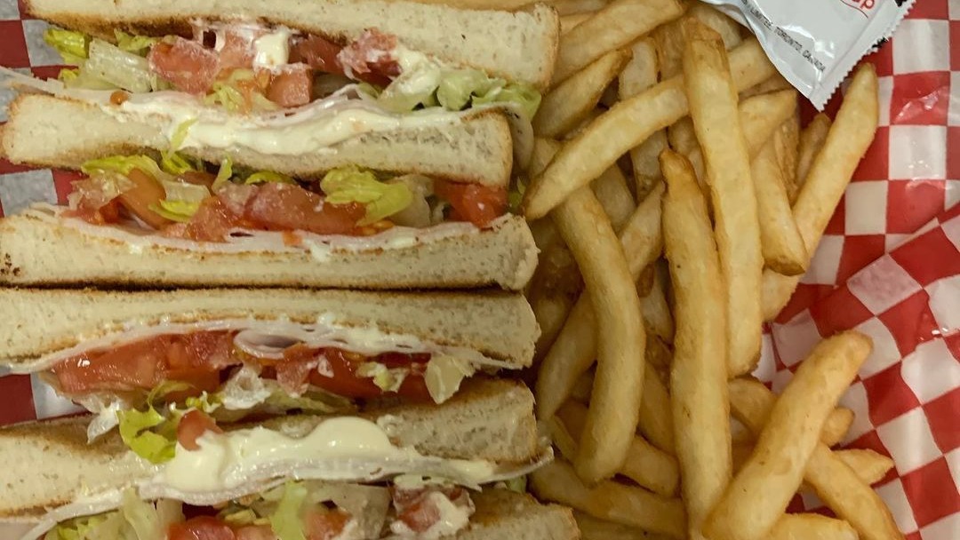 Chicken Club House with Fries