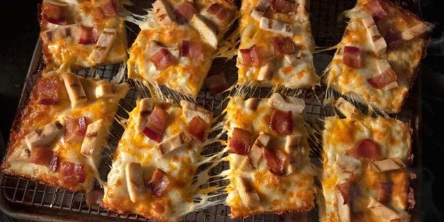Chicken Bacon Ranch Deep Dish Pizza