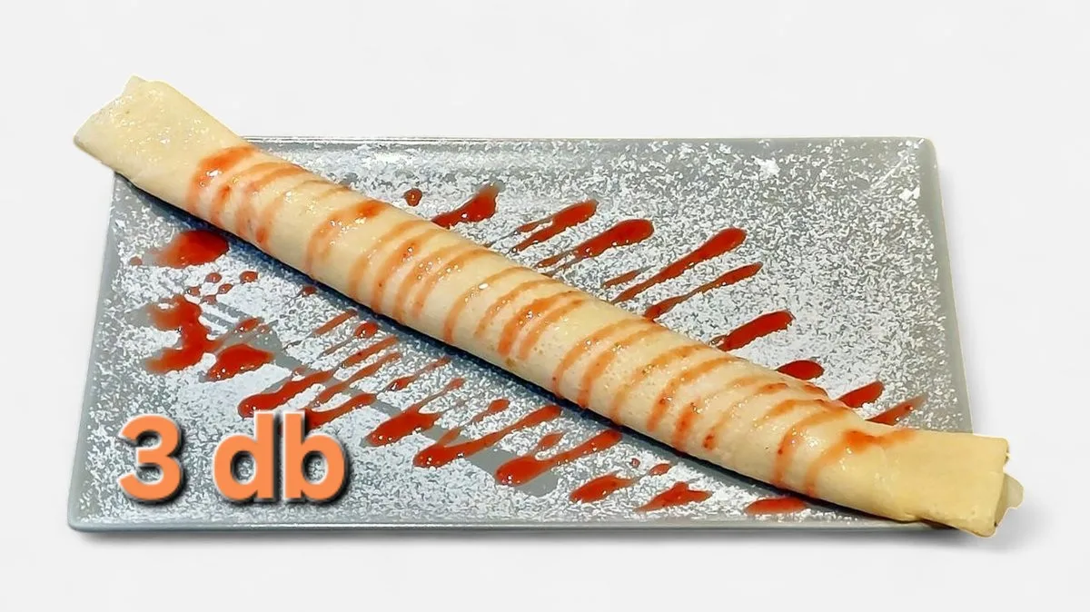 3 x giant crepes with jam (strawberry, peach, blueberry)