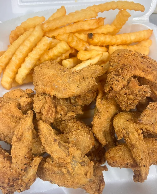 15 whole wings served with fries