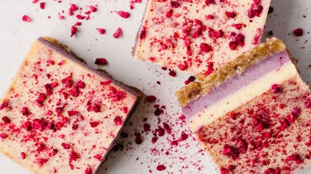 Raw Passionfruit and Raspberry Square