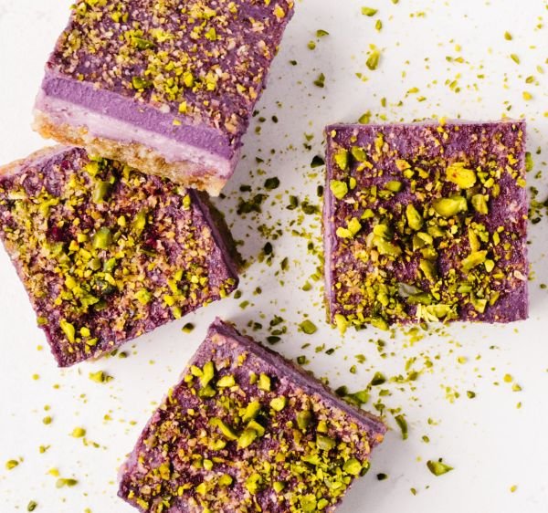 Raw Blueberry and Raspberry Square