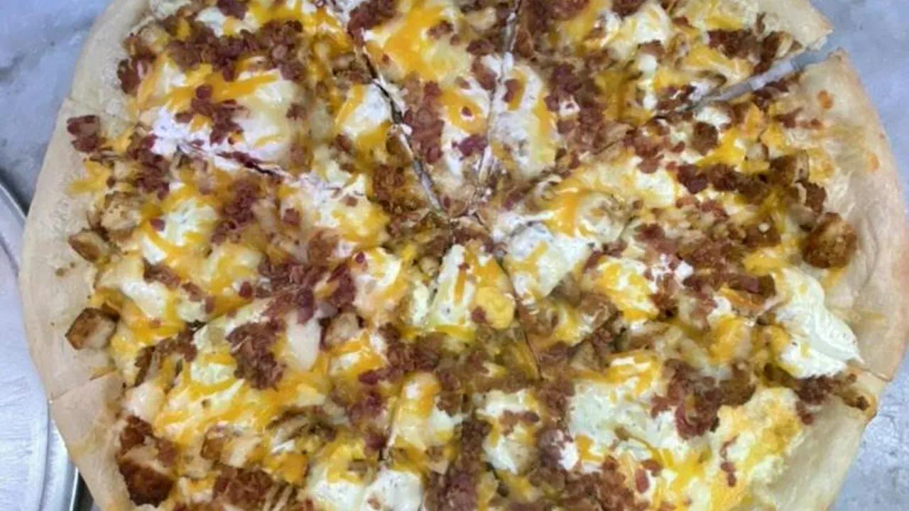 Chicken Bacon Ranch Open Face Pizza