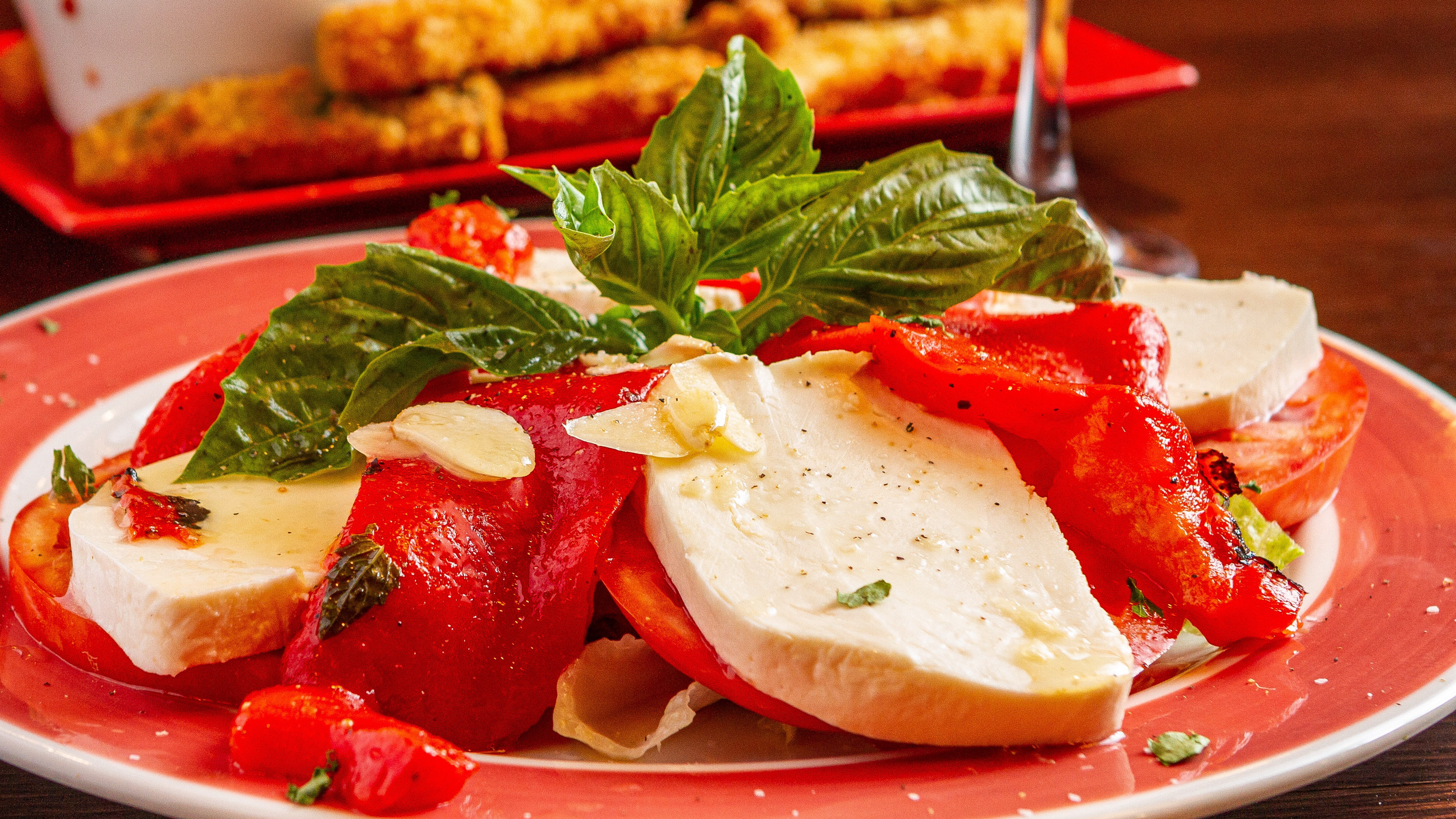 Fresh Tomato with Mozzarella and Roasted Peppers
