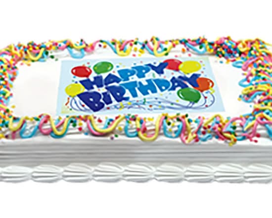 Vanilla Cake w/ Candles - Happy Birthday
