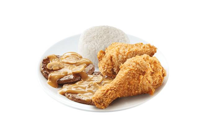 2pc Chickenjoy w/ 2pc Burger Steak and Side