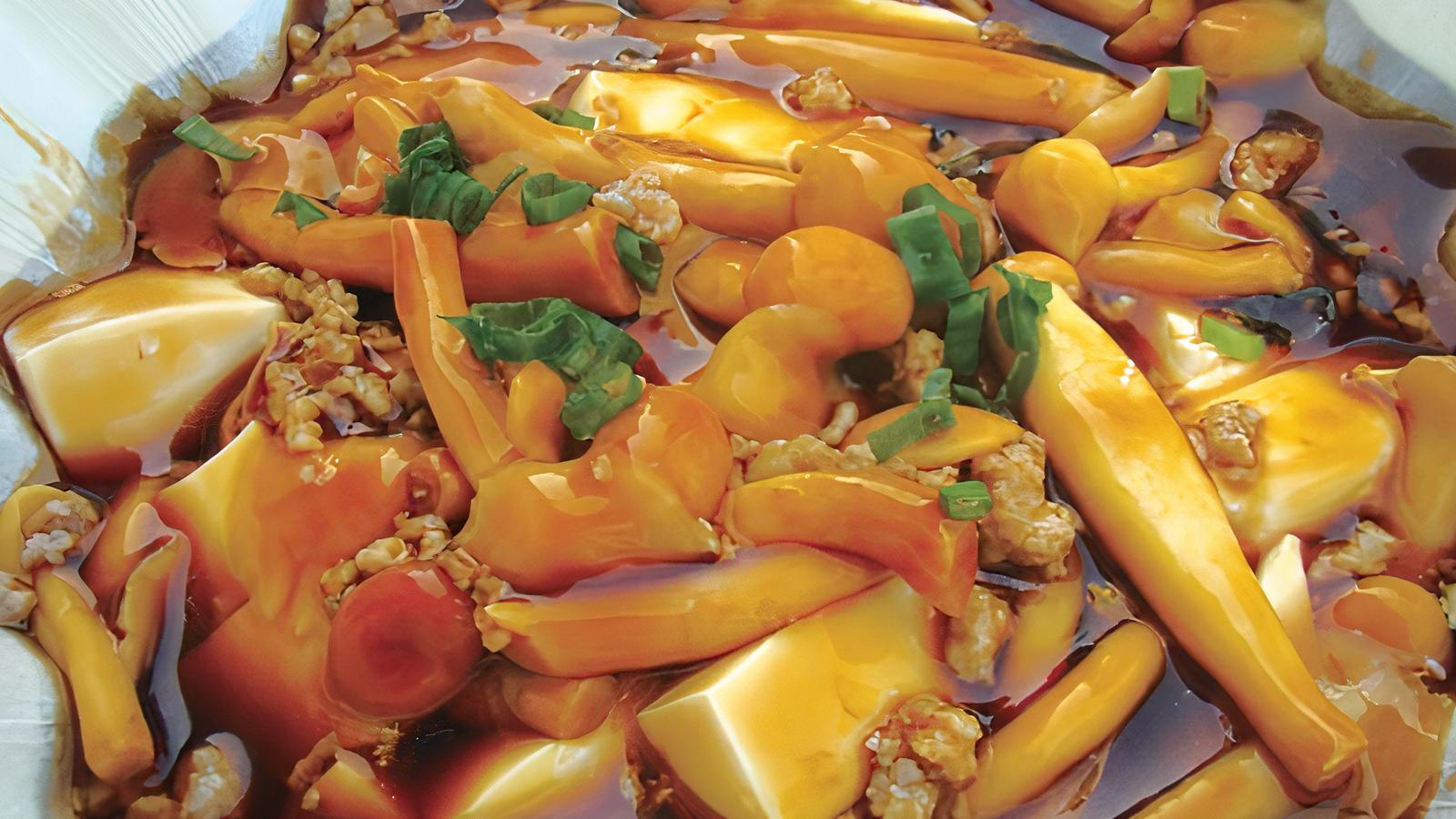 Braised Tofu with Enoki Mushrooms