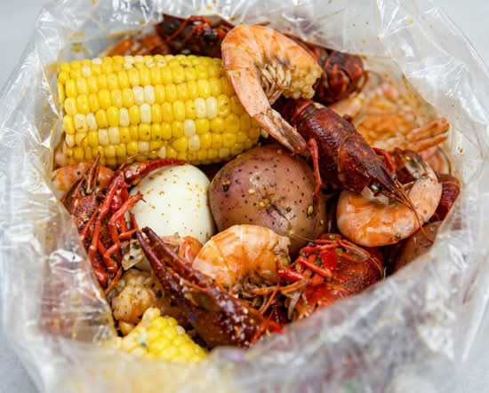 (E) Shrimps with No Head and Crawfish Combo
