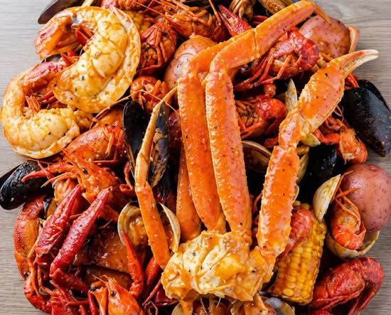 (J) Giant Seafood Boil W. No Heads (For 2)
