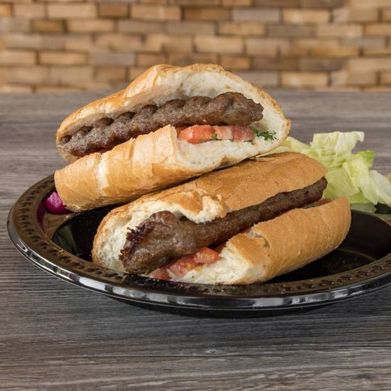 #20 Beef Lula Kabob Sandwich Plate