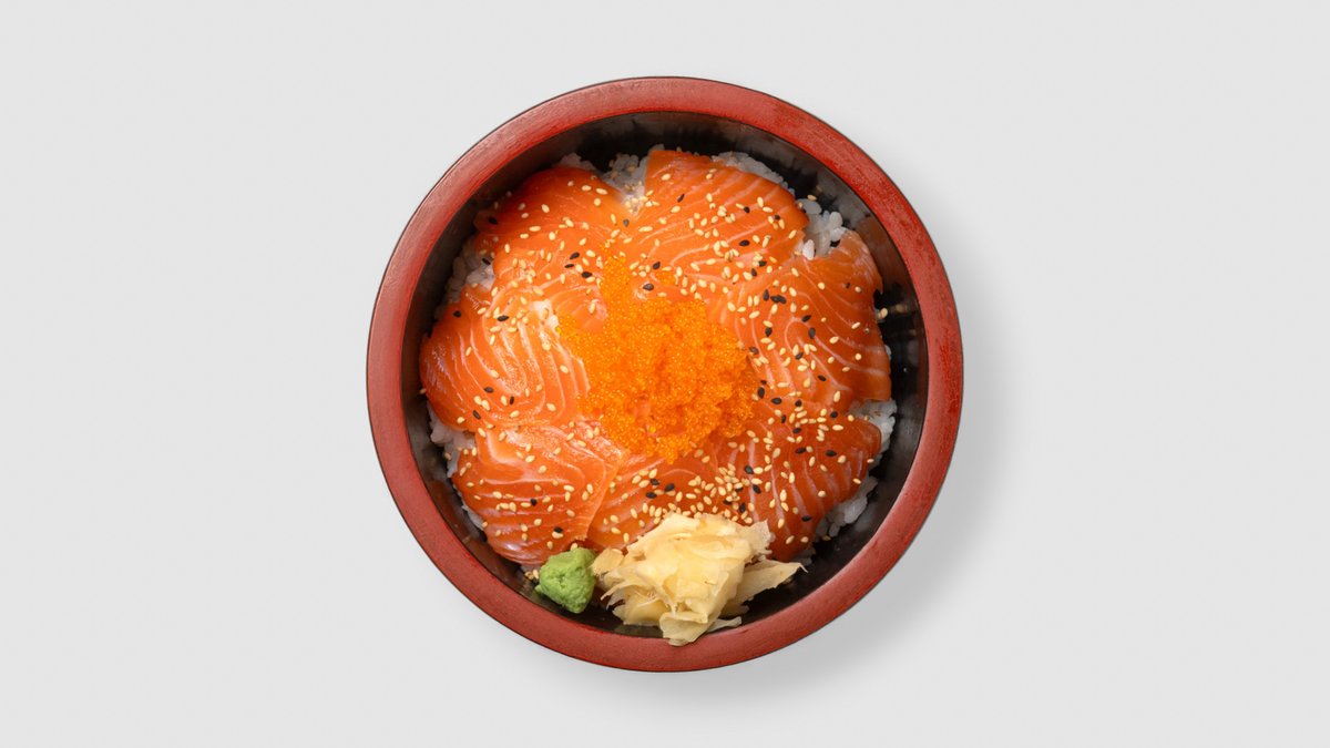 62.  Shake and tobikko donburi