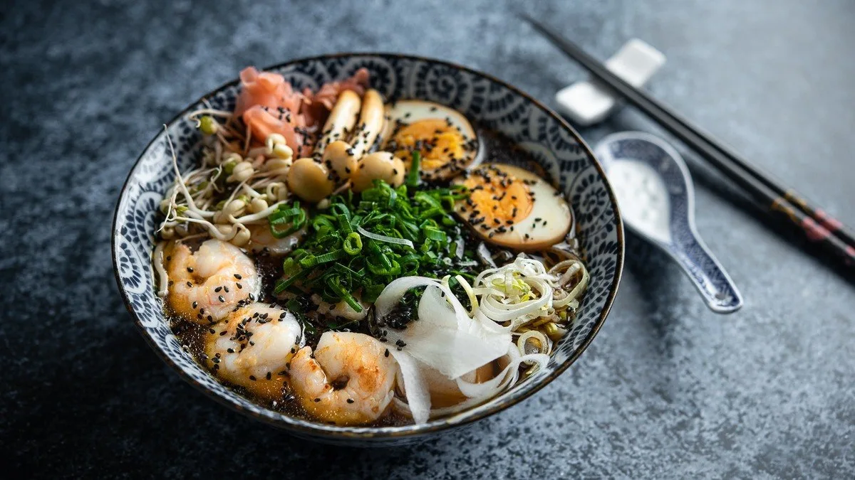 Ramen tiigerkrevettidega