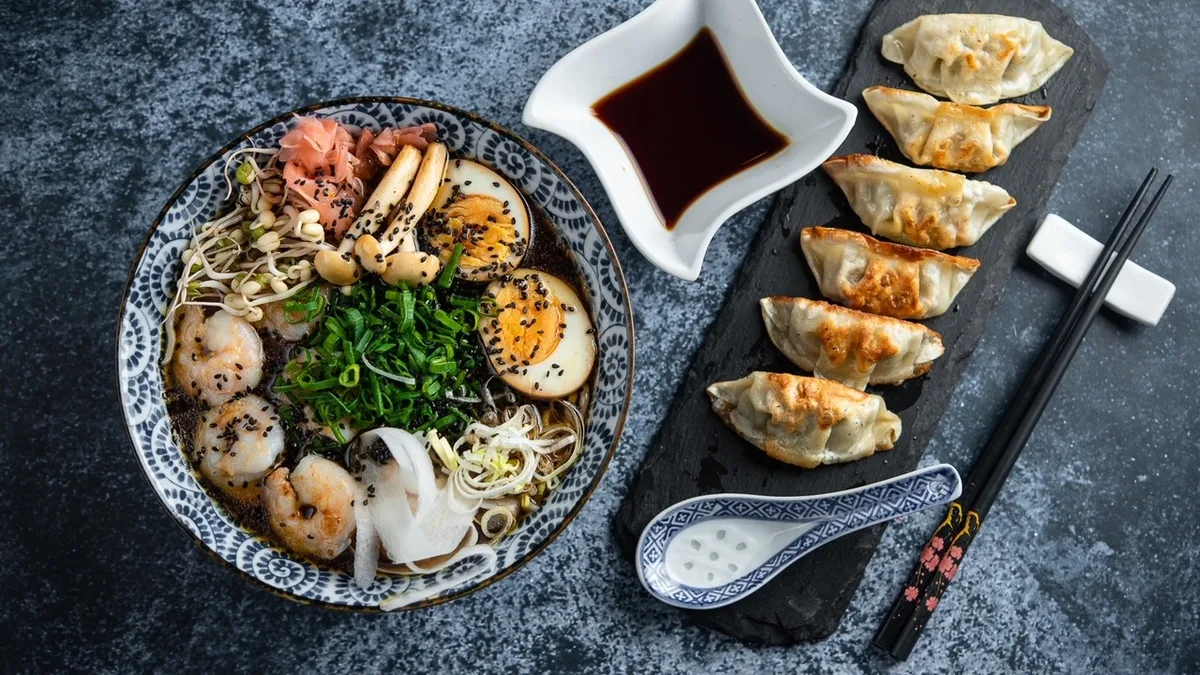 Ramen With Tiger Prawns+Chicken Gyoza