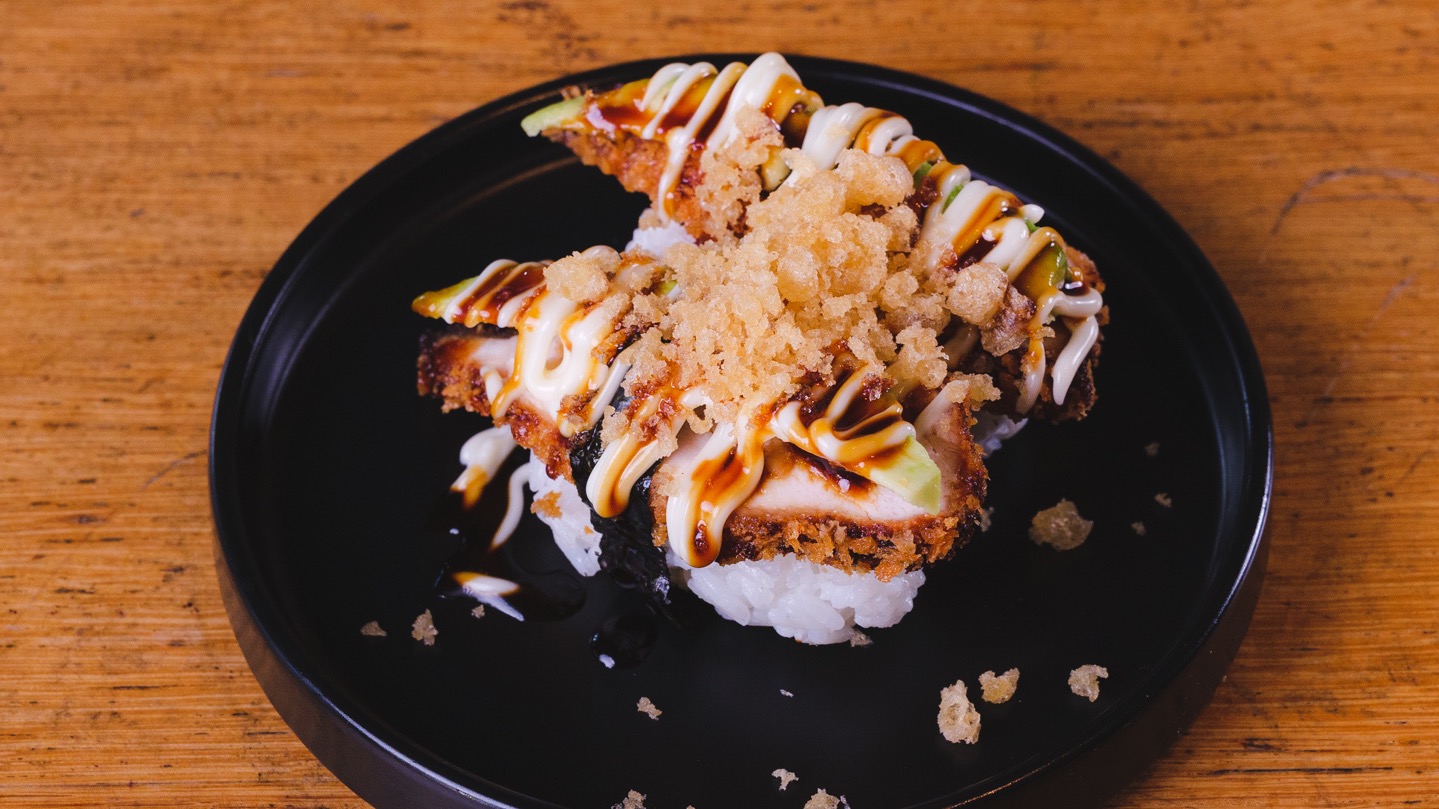 Chicken Katsu and Avocado Nigiri