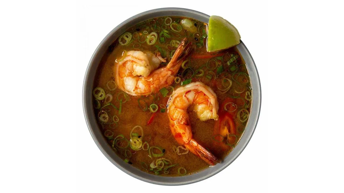 Miso shrimps soup