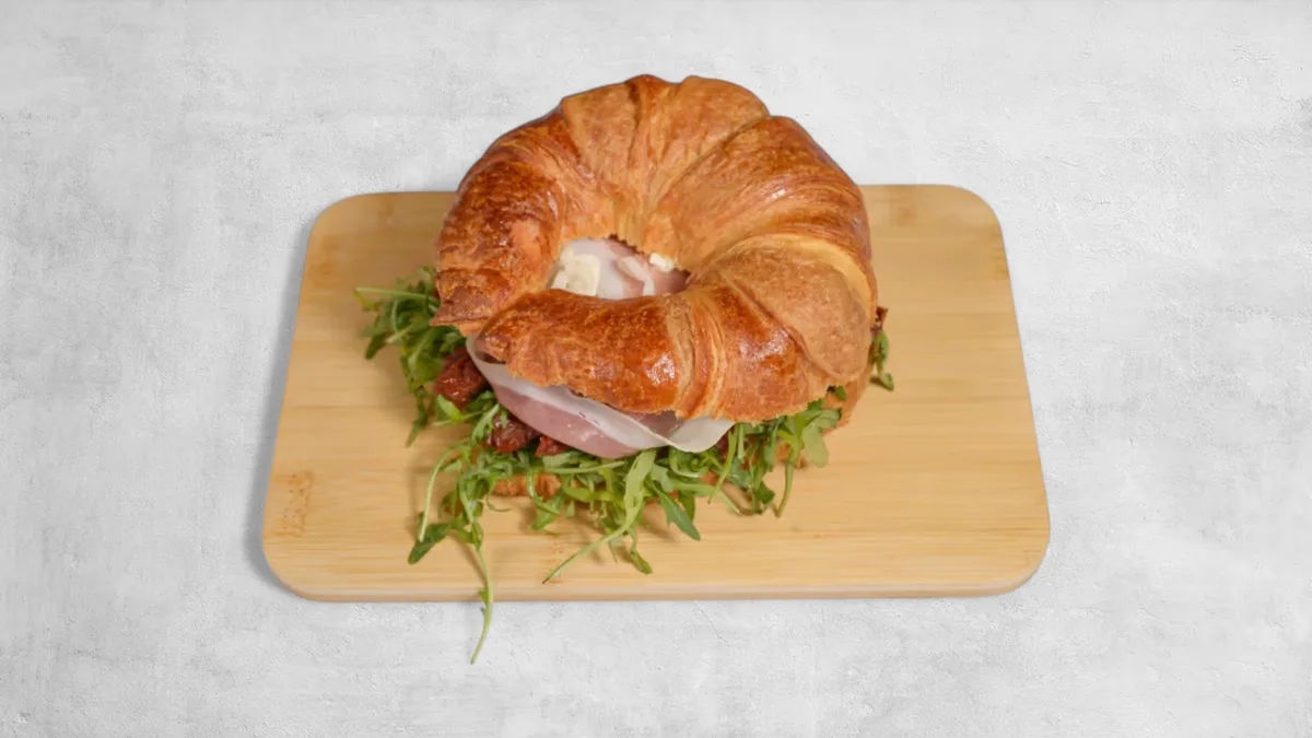 Croissant Gorgonzola and Crudo